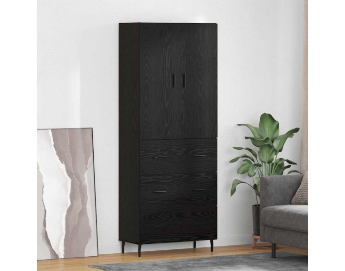 Sonata H Висок шкаф 2 pcs Черен дъб Инженерна дървесина и стъкло