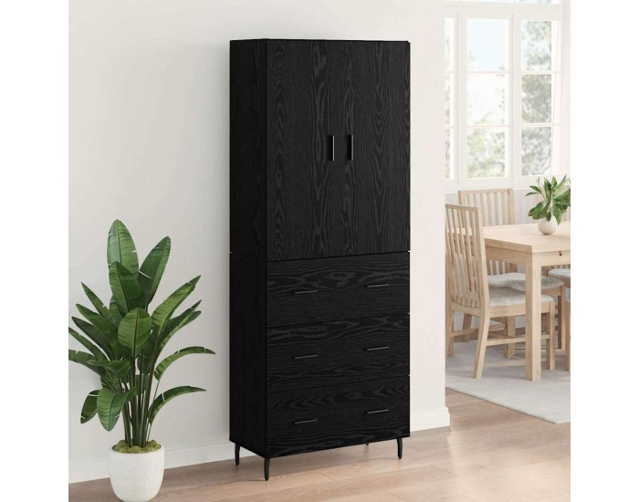 Sonata H Висок шкаф 2 pcs Черен дъб Инженерна дървесина и стъкло