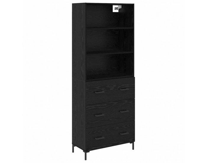Sonata H Висок шкаф Монтиране на стена 2 pcs Черния дъб Инженерно дърво