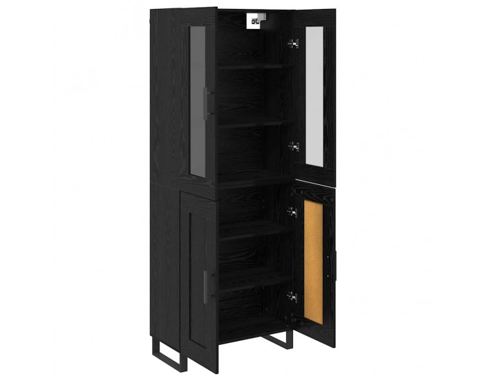 Sonata H Висок шкаф 2 pcs Черния дъб Инженерна дървесина и стъкло