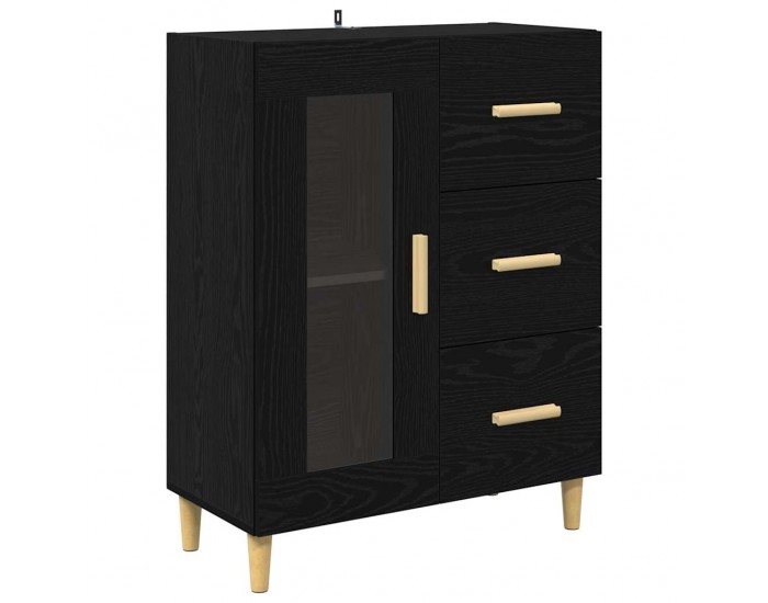 Sonata H Висок шкаф Монтиране на стена 2 pcs Черния дъб Инженерно дърво