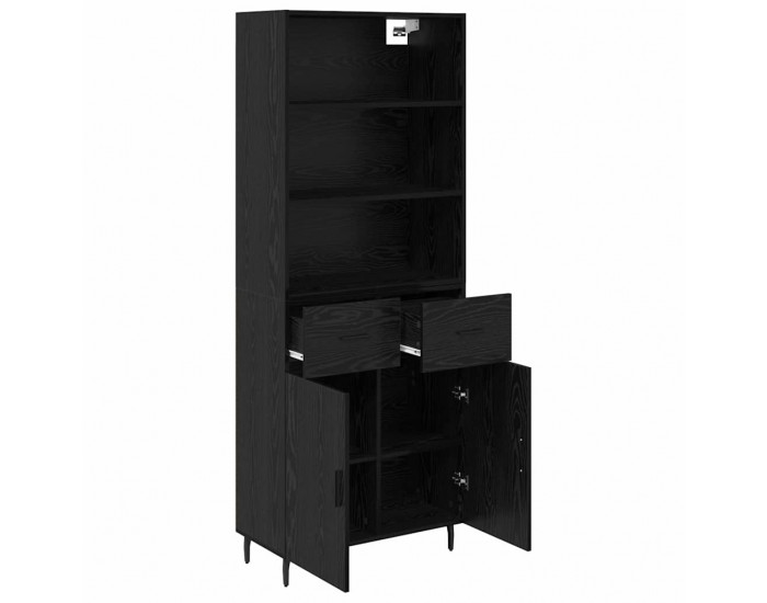 Sonata H Висок шкаф 2 pcs Черния дъб Инженерна дървесина и стъкло