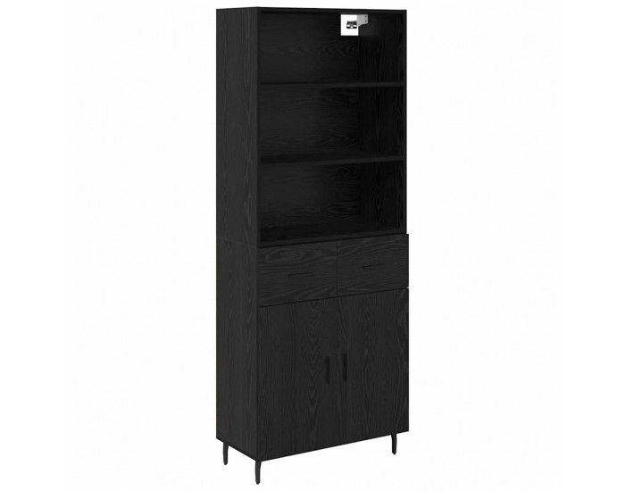 Sonata H Висок шкаф 2 pcs Черния дъб Инженерна дървесина и стъкло