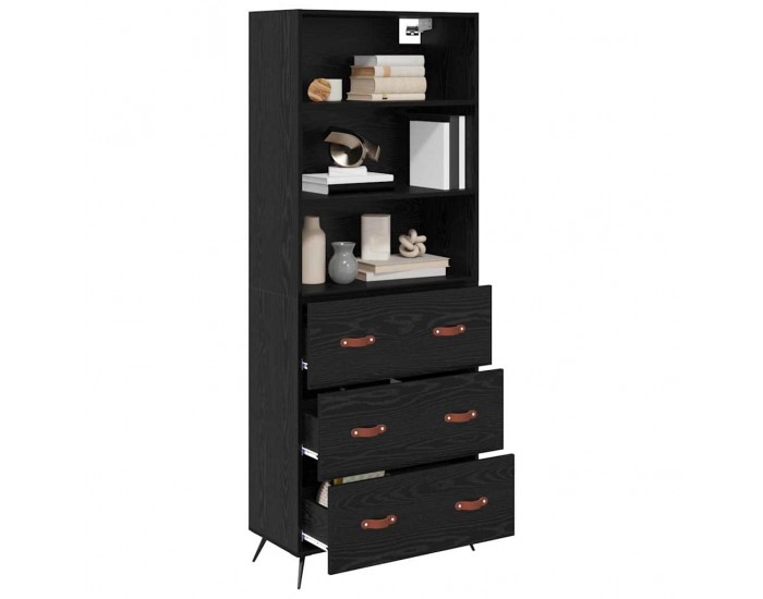 Sonata H Висок шкаф 2 pcs Черен дъб 69,5 x 34 x 180 см Инженерно дърво