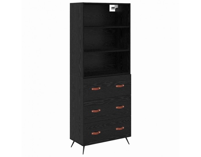 Sonata H Висок шкаф 2 pcs Черен дъб 69,5 x 34 x 180 см Инженерно дърво