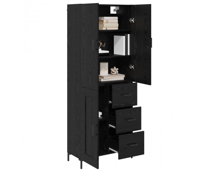 Sonata H Висок шкаф Черния дъб 69,5 x 34 x 180 см Инженерно дърво