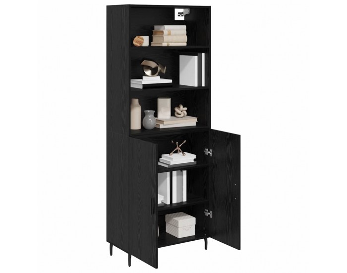 Sonata H Висок шкаф 2 pcs Черния дъб Инженерна дървесина и стъкло