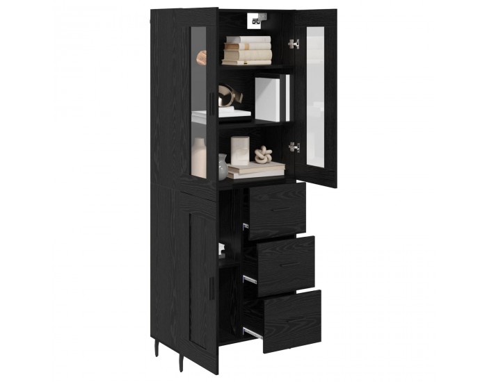 Sonata H Висок шкаф Черния дъб 69,5 x 34 x 180 см Инженерно дърво