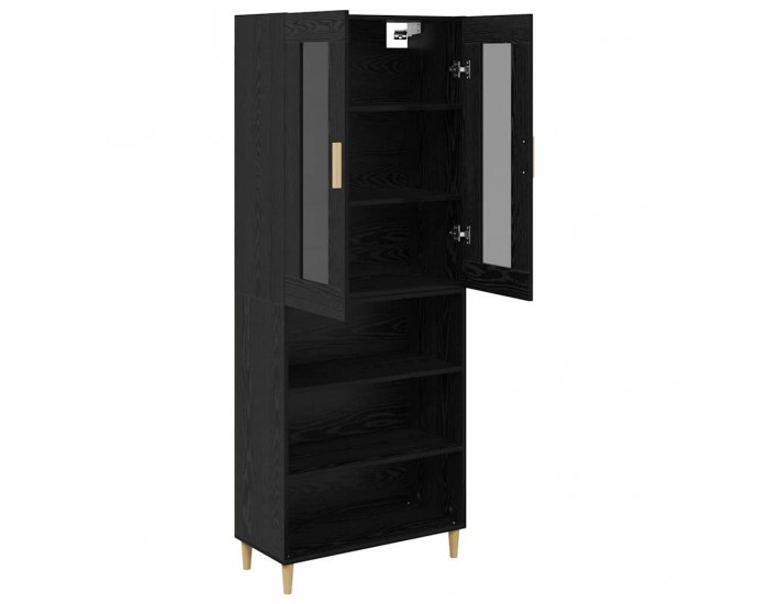 Sonata H Висок шкаф Монтиране на стена 2 pcs Черния дъб Инженерно дърво