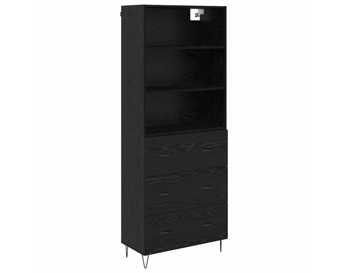 Sonata H Висок шкаф Монтиране на стена 2 pcs Черния дъб Инженерно дърво