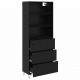 Sonata H Висок шкаф Монтиране на стена 2 pcs Черния дъб Инженерно дърво
