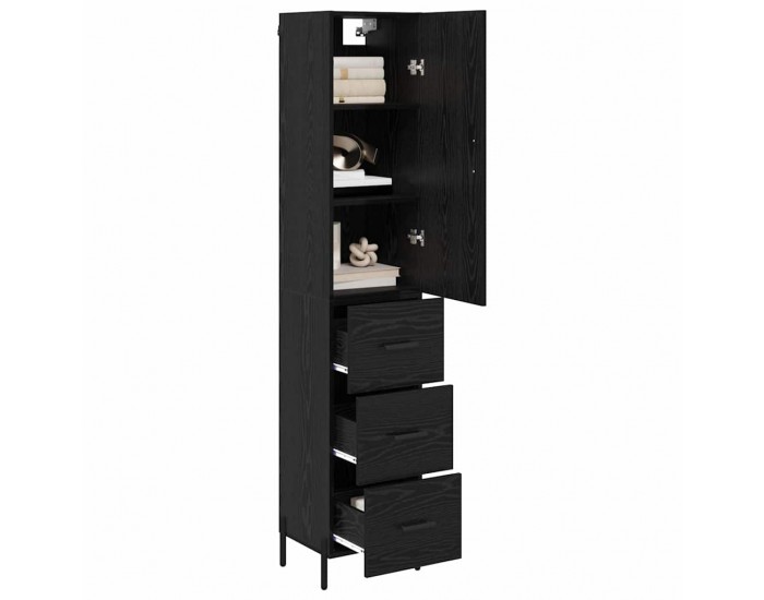 Sonata H Висок шкаф Черния дъб 34,5 x 34 x 180 см Инженерно дърво