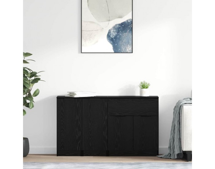 Sonata H Скейдбордове 3 pcs Черен дъб 69,5 x 34 x 180 см Инженерно дърво