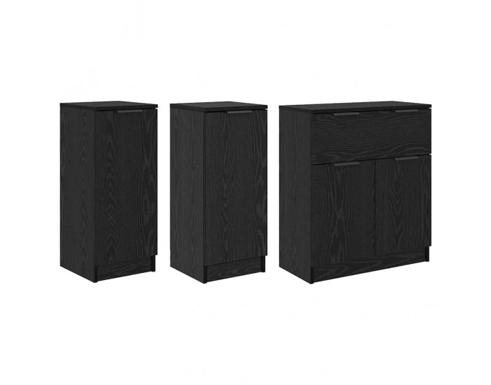 Sonata H Скейдбордове 3 pcs Черен дъб 69,5 x 34 x 180 см Инженерно дърво