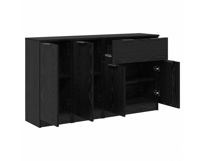 Sonata H Скейдбордове 3 pcs Черен дъб 69,5 x 34 x 180 см Инженерно дърво