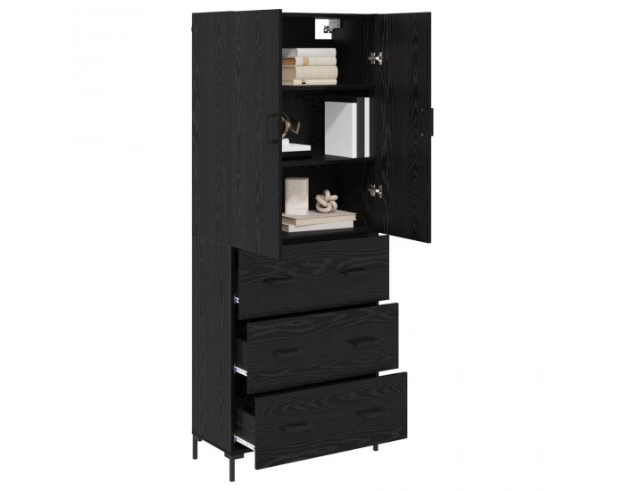 Sonata H Висок шкаф Черния дъб 69,5 x 34 x 180 см Инженерно дърво