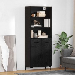 Sonata H Висок шкаф Монтиране на стена 2 pcs Черния дъб Инженерно дърво - Living