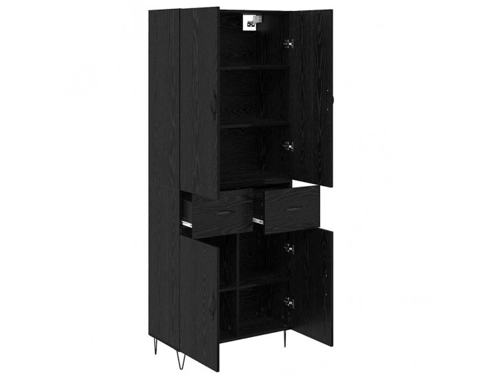 Sonata H Висок шкаф 2 pcs Черния дъб Инженерна дървесина и стъкло
