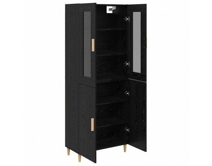 Sonata H Висок шкаф Монтиране на стена 2 pcs Черния дъб Инженерно дърво