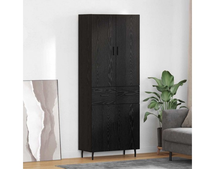 Sonata H Висок шкаф 2 pcs Черен дъб Инженерна дървесина и стъкло