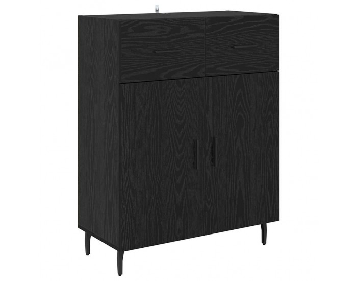 Sonata H Висок шкаф 2 pcs Черен дъб Инженерна дървесина и стъкло