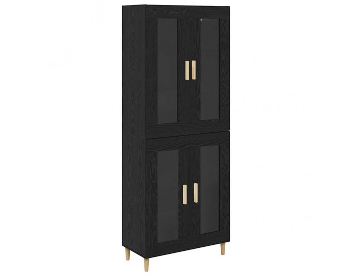 Sonata H Висок шкаф Монтиране на стена 2 pcs Черния дъб Инженерно дърво