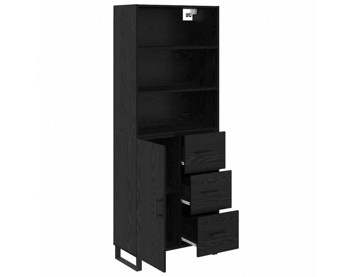 Sonata H Висок шкаф Монтиране на стена 2 pcs Черния дъб Инженерно дърво