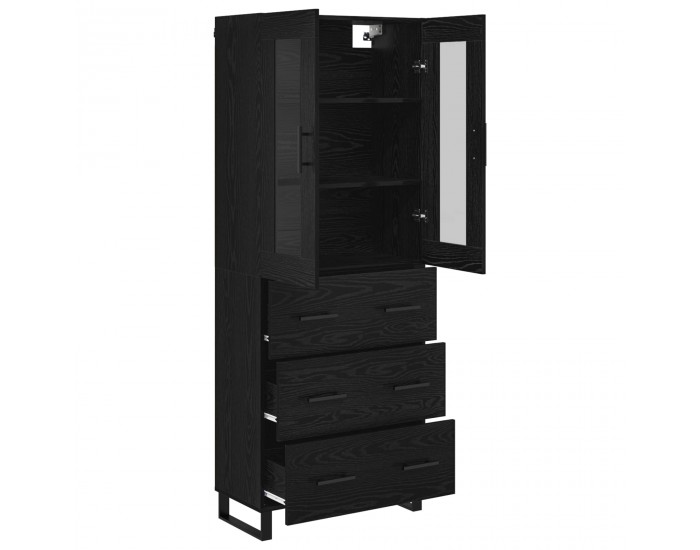 Sonata H Висок шкаф 2 pcs Черния дъб Инженерна дървесина и стъкло