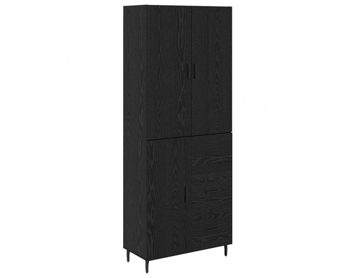 Sonata H Висок шкаф 2 pcs Черен дъб Инженерна дървесина и стъкло