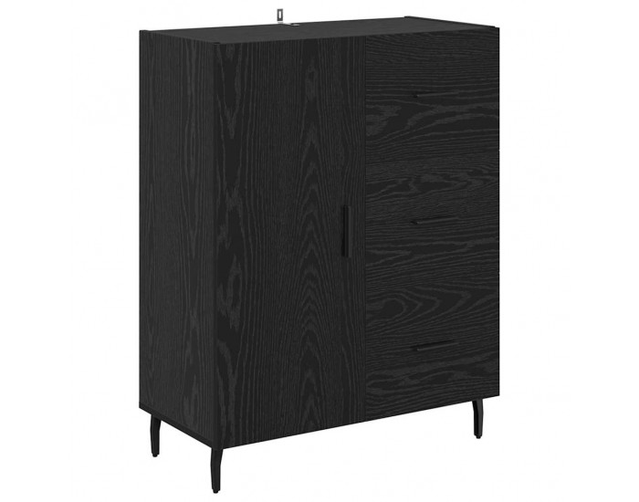 Sonata H Висок шкаф 2 pcs Черен дъб Инженерна дървесина и стъкло