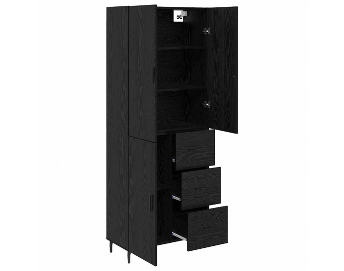 Sonata H Висок шкаф 2 pcs Черен дъб Инженерна дървесина и стъкло
