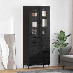 Sonata Bufet Stejar Negru 69,5 x 34 x 180 cm Lemn prelucrat