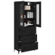 Sonata Bufet Stejar Negru 69,5 x 34 x 180 cm Lemn prelucrat