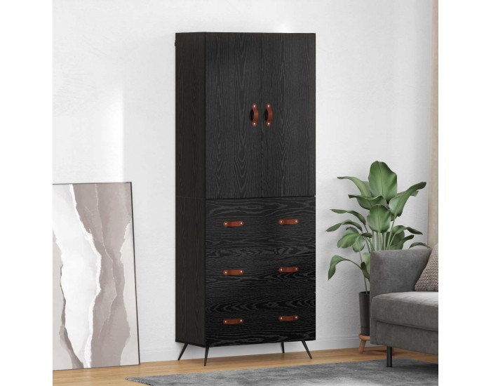 Sonata H Висок шкаф Черния дъб 69,5 x 34 x 180 см Инженерно дърво
