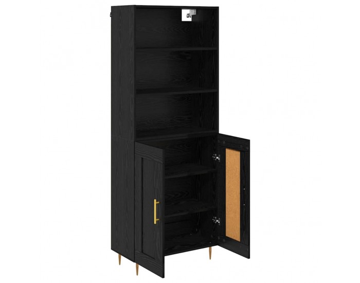 Sonata H Висок шкаф Монтиране на стена 2 pcs Черния дъб Инженерно дърво