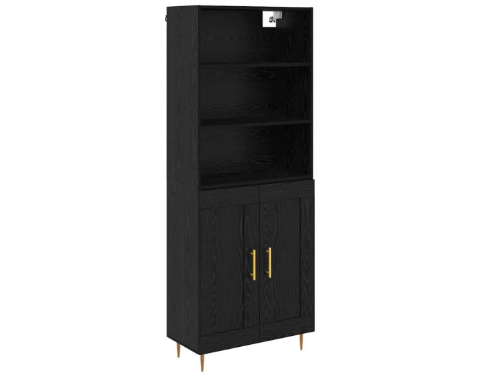 Sonata H Висок шкаф Монтиране на стена 2 pcs Черния дъб Инженерно дърво