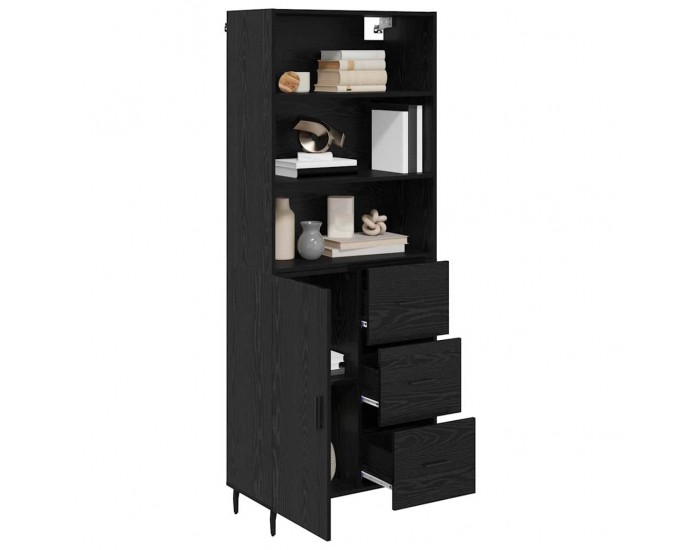 Sonata H Висок шкаф 2 pcs Черния дъб Инженерна дървесина и стъкло