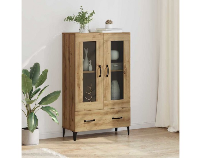 Sonata H Висок шкаф Дъб 70 x 31 x 115 см Инженерна дървесина и желязо