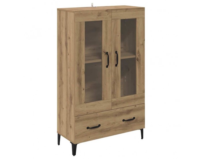 Sonata H Висок шкаф Дъб 70 x 31 x 115 см Инженерна дървесина и желязо