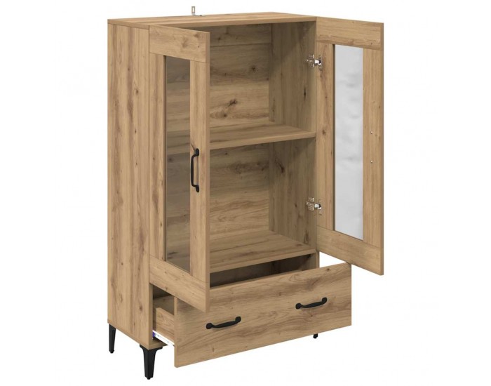 Sonata H Висок шкаф Дъб 70 x 31 x 115 см Инженерна дървесина и желязо