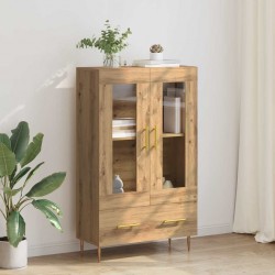 Sonata H Висок шкаф Дъб 69,5 x 31 x 115 см Инженерна дървесина и стъкло - Corpuri, vitrine, biblioteci modulare