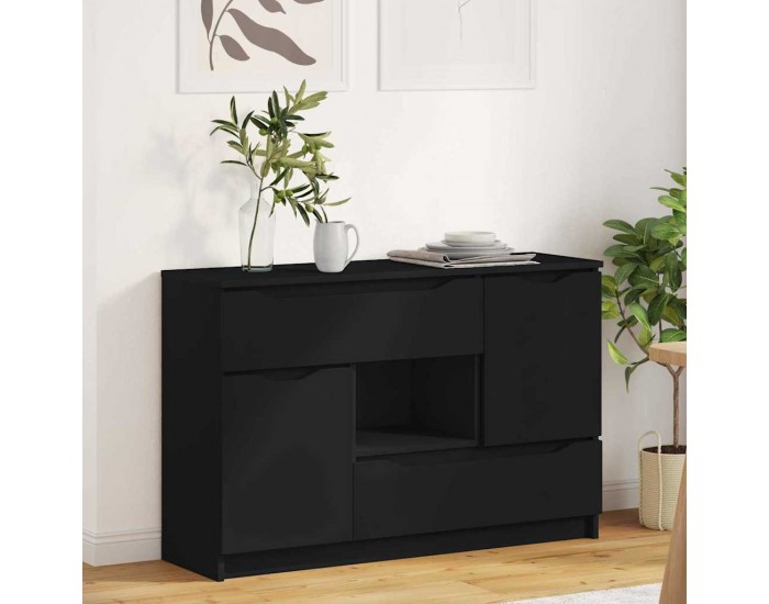 Sonata H Служебен шкаф с чекмедже Черно 100 x 30 x 65,6 Инженерно дърво