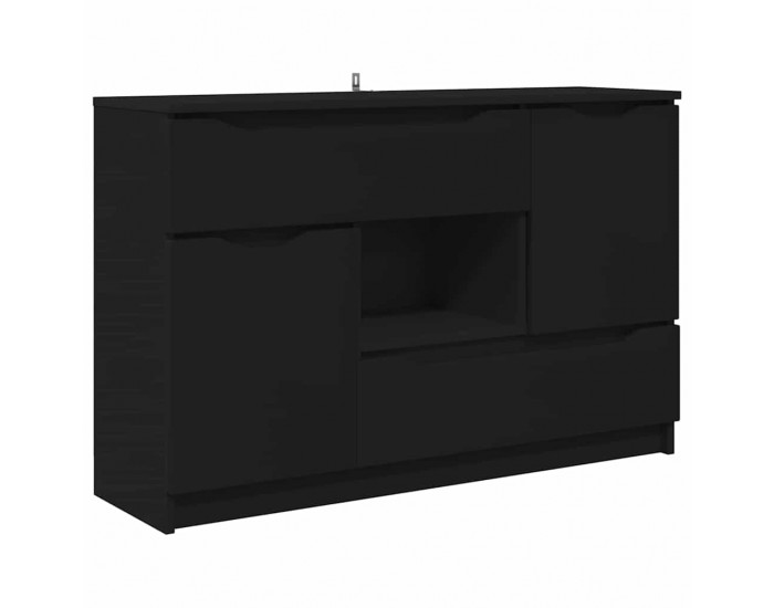 Sonata H Служебен шкаф с чекмедже Черно 100 x 30 x 65,6 Инженерно дърво