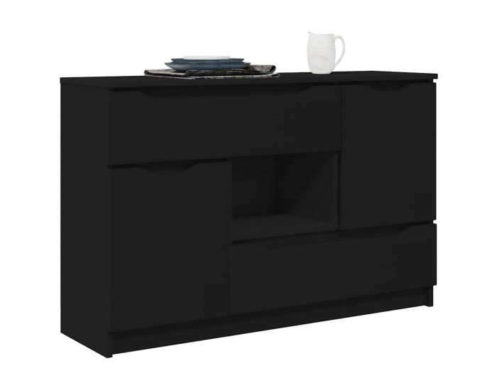 Sonata H Служебен шкаф с чекмедже Черно 100 x 30 x 65,6 Инженерно дърво
