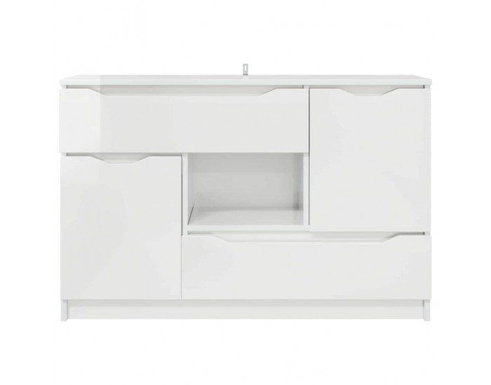 Sonata H Служебен шкаф Лъскаво бяло 100 x 30 x 65,6 Инженерно дърво