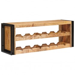 Sonata H Винен рафт Кафяво 100 x 45 x 33 см Солидно грубо мангово дърво - Living