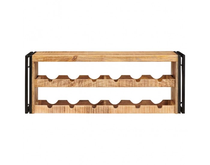 Sonata H Винен рафт Кафяво 100 x 45 x 33 см Солидно грубо мангово дърво