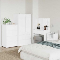 Sonata H Шкафове за съхранение 2 pcs Лъскаво бяло 60 x 48 x 105 см - Dulapuri