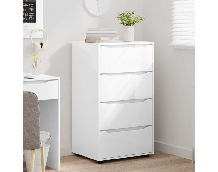 Sonata H Шкафове за съхранение 2 pcs Лъскаво бяло 60 x 48 x 105 см