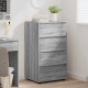 Sonata H Шкафове за съхранение 2 pcs Сив Сонома 60 x 48 x 105 см